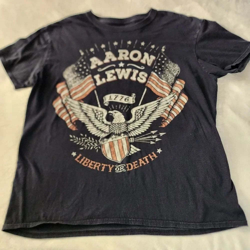 Aaron Lewis Liberty Or Death Graphic Tshirt Size XL